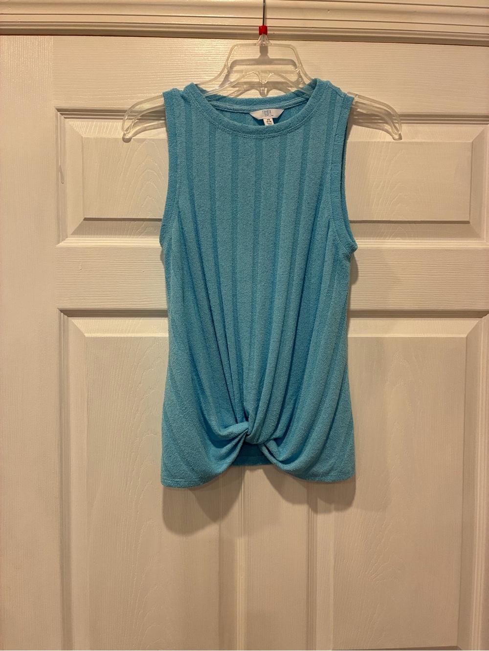 Time and Tru Sky Blue Twist-Front Sleeveless Tank